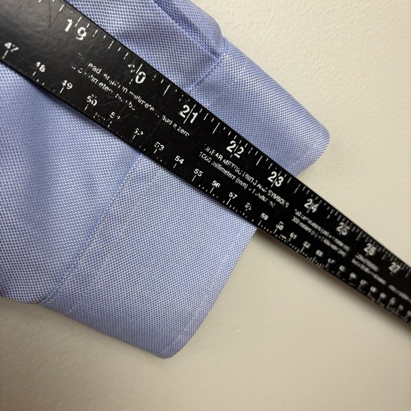 Charles Tyrwhitt Dress Shirt Mens 16.5 34 Blue Non Iron Extra Slim Fit Cotton - Picture 8 of 9